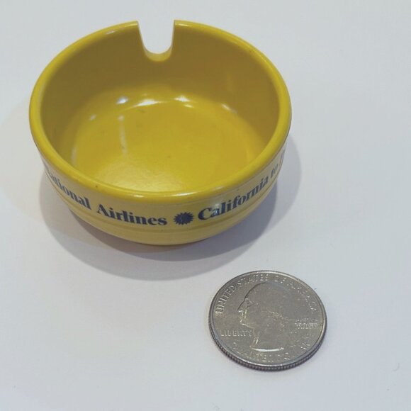 National Airlines Small Ashtray Yellow VINTAGE - Picture 2 of 12